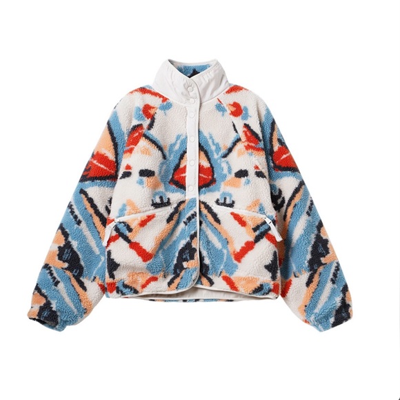 Free People Hit the Slopes Printed Fleece Jacket - Picture 1 of 3